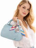 Florence Bags Skórzana torebka "Wesa" w kolorze błękitnym - 33 x 20 x 16 cm