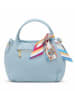 Florence Bags Skórzana torebka "Wesa" w kolorze błękitnym - 33 x 20 x 16 cm