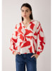 More & More Bluse in Rot/ Weiß