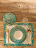 BELLA MAISON Tischset "Van Gogh" in Weiß/ Türkis - (L)45 x (B)35 cm