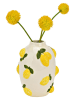 G. Wurm Vaas "Lemon" geel/wit - (H)15 x Ø 12 cm