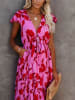 Milan Kiss Kleid in Rot/ Rosa