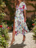 Milan Kiss Kleid in Weiß/ Türkis/ Pink