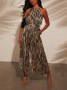 Milan Kiss Jumpsuit in Schwarz/ Beige