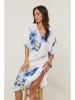 Le Monde du Lin Leinen-Kleid in Weiß/ Blau