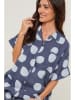 Le Monde du Lin Leinen-Kleid in Dunkelblau/ Hellblau