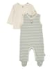 Steiff 2tlg. Strampler-Set in Beige/ Hellblau