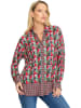 Heine Bluse in Rot/ Türkis/ Khaki