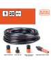 Black & Decker 5tlg. Set: Gartenschlauch in Schwarz - 25 m