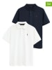 Polo Club 2er-Set: Poloshirts in Dunkelblau/ Weiß