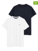 Polo Club 2er-Set: Shirts in Dunkelblau/ Weiß
