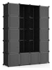 IDOMYA Essentials Multifunktionsschrank in Schwarz - (B)143 x (H)178 x (T)36 cm