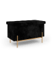 IDOMYA Essentials Opbergbank "Loan" zwart/goudkleurig - (B)76 x (H)45 x (D)13 cm