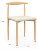 IDOMYA Factory 6er-Set: Stühle "Adam" in Weiß/ Hellbraun - (B)50 x (H)74 x (T)48 cm