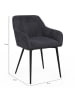 IDOMYA Factory 2-delige set: eetkamerstoelen "Ariana" antraciet - (B)51 x (H)76 x (D)56 cm