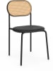 IDOMYA Factory 4er-Set: Stühle "Clarisse" in Schwarz/ Hellbraun - (B)49 x (H)80 x (T)46 cm
