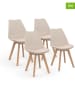 IDOMYA Factory 4er-Set: Stühle "Nordia" in Creme/ Hellbraun - (B)51 x (H)79,5 x (T)46 cm