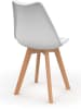 IDOMYA Factory 4-delige set: stoelen "Nordia" wit/lichtbruin - (B)51 x (H)79,5 x (D)46 cm