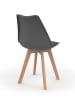 IDOMYA Factory 6er-Set: Esszimmerstühle "Nordia" in Grau - (B)46 x (H)79,5 x (T)51 cm