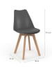 IDOMYA Factory 6-delige set: eetkamerstoelen "Nordia" grijs - (B)46 x (H)79,5 x (D)51 cm