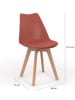 IDOMYA Factory 4er-Set: Esszimmerstühle in Beige/ Anthrazit/ Rot - (B)46 x (H)79,5 x (T)51 cm