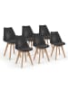 IDOMYA Factory 6-delige set: eetkamerstoelen "Nordia" zwart - (B)46 x (H)79,5 x (D)51 cm