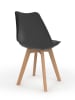 IDOMYA Factory 6er-Set: Esszimmerstühle "Nordia" in Schwarz - (B)46 x (H)79,5 x (T)51 cm