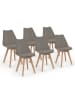 IDOMYA Factory 6er-Set: Esszimmerstühle "Nordia" in Taupe - (B)46 x (H)79,5 x (T)51 cm