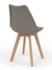 IDOMYA Factory 6er-Set: Esszimmerstühle "Nordia" in Taupe - (B)46 x (H)79,5 x (T)51 cm
