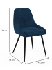 IDOMYA Factory 2-delige set: eetkamerstoelen "Olivia" blauw - (B)47,5 x (H)79 x (D)54 cm