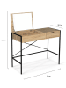 IDOMYA Essentials 2-delige set: kaptafel en kruk "Alana" lichtbruin/zwart