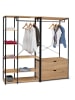 IDOMYA Essentials Garderobe "Memphis" in Hellbraun/ Schwarz - (B)80 x (H)167 x (T)40 cm