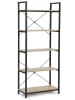 IDOMYA Essentials Regał stojący w kolorze czarno-jasnobrązowym - 60 x 170 x 30 cm