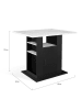 IDOMYA Factory Eetkamertafel "Théo" wit/zwart - (B)110 x (H)110 x (D)80 cm