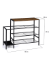 IDOMYA Essentials Schoenenkast "Elize" lichtbruin/zwart - (B)80 x (H)60 x (D)30 cm