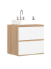 IDOMYA Essentials Wastafelonderkast "Tom" wit/lichtbruin - (B)60 x (H)60 x (D)45 cm