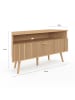 IDOMYA Factory Eck-TV-Schrank "Faustine" in Hellbraun - (B)110 x (H)54 x (T)30 cm