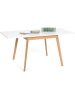 IDOMYA Factory Eetkamertafel "Scandinave" wit/lichtbruin - (B)80 x (H)72,5 x (D)80 cm