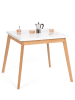 IDOMYA Factory Eetkamertafel "Scandinave" wit/lichtbruin - (B)80 x (H)72,5 x (D)80 cm