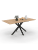 IDOMYA Essentials Eettafel "Spider" lichtbruin/zwart - (B)160 x (H)75 cm