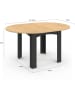 IDOMYA Factory Eettafel "Dina" lichtbruin/zwart - (H)75 x Ø 110 cm