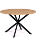 IDOMYA Essentials Eetkamertafel "Soline" lichtbruin/zwart - (H)76 x Ø 110 cm