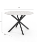 IDOMYA Essentials Eetkamertafel "Soline" crème/zwart/meerkleurig - (H)76 x Ø 110 cm