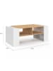 IDOMYA Factory Couchtisch in Weiß/ Hellbraun - (B)100 x (H)40 x (T)50 cm