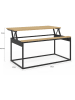 IDOMYA Factory Salontafel "Memphis" zwart/lichtbruin - (B)90 x (H)40,5 x (D)48 cm