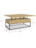 IDOMYA Essentials Couchtisch "Memphis" in Hellbraun/ Schwarz - (B)100 x (H)54,5 x (T)40,5 cm