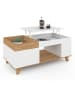 IDOMYA Essentials Couchtisch "Stella" in Hellbraun/ Weiß - (B)110 x (H)45 x (T)55 cm