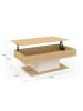 IDOMYA Factory Salontafel "Tania" lichtbruin/wit - (B)110 x (H)40 x (D)60 cm