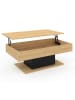 IDOMYA Essentials Couchtisch "Tania" in Hellbraun/ Schwarz- (B)110 x (H)40 x (T)60 cm