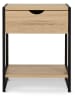 IDOMYA Essentials 2er-Set: Nachttische "Memphis" in Hellbraun/ Schwarz - (B)40 x (H)50 cm